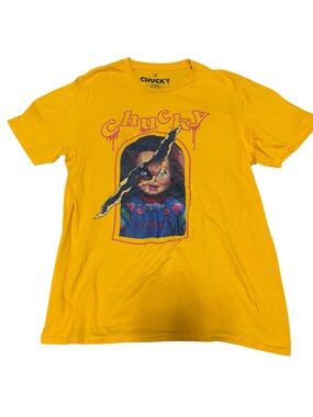 Chucky Graphic Tee - Yellow Short Sleeve Women's Tee